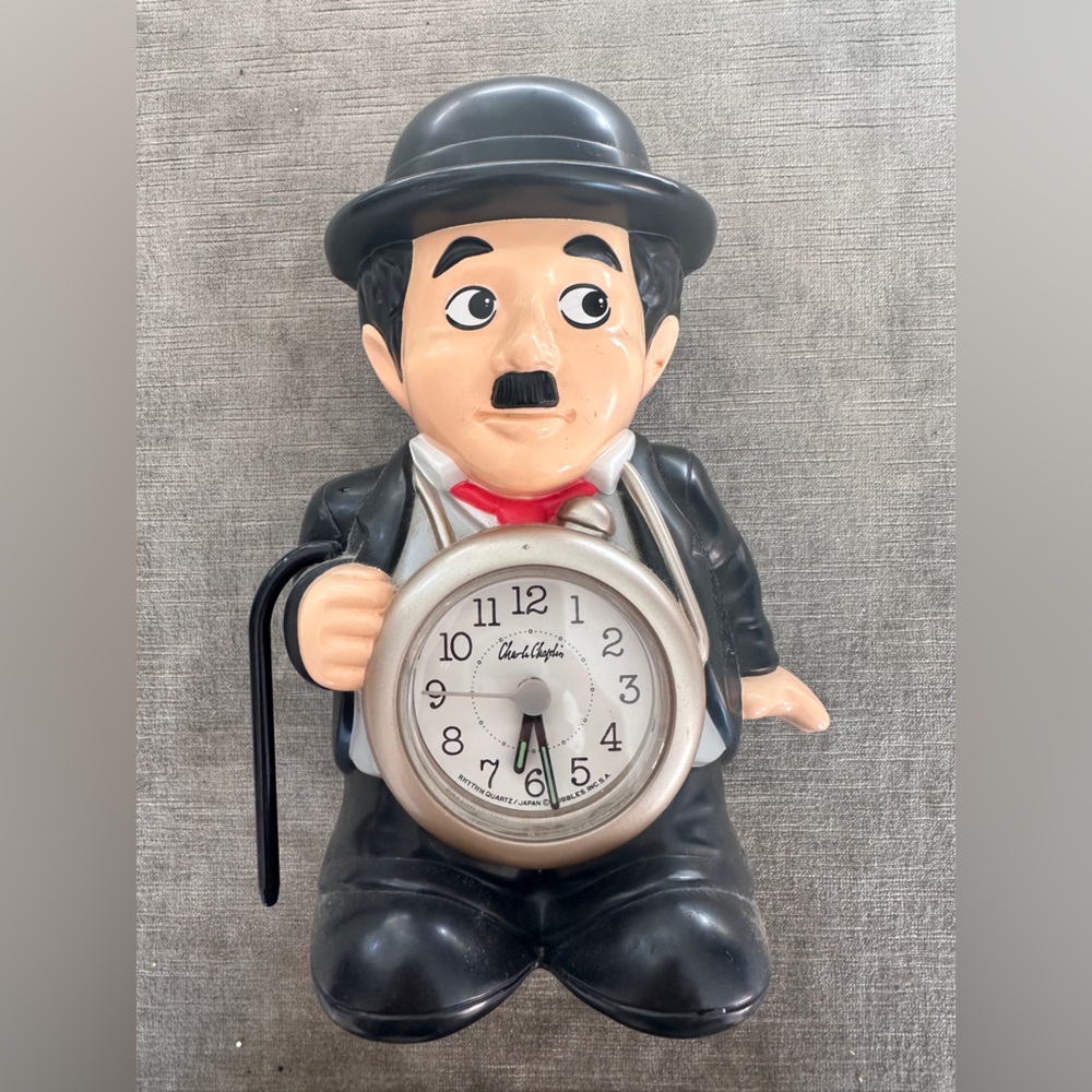 Vintage Charlie Chaplin Rhythm Speak-Up Bubble Alarm Clock Japan Volume adjust - Picture 7 of 10
